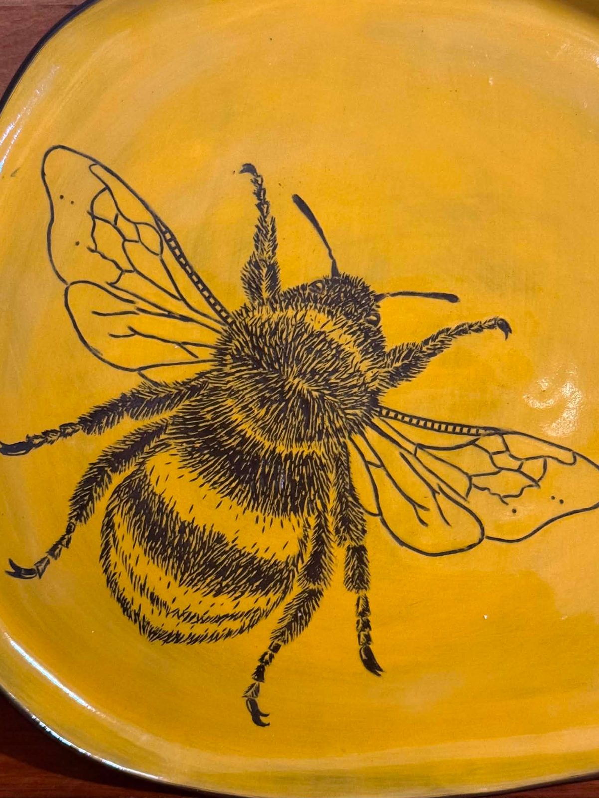 Handcarved Bee Platter